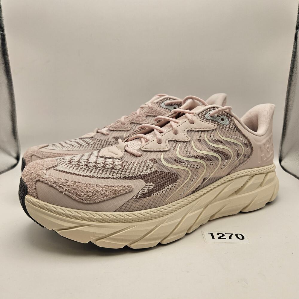 HOKA ONE ONE MEN'S SIZE 12 CLIFTON LS RUNNING SHOES COSMIC PEARL GALAXY NWOB